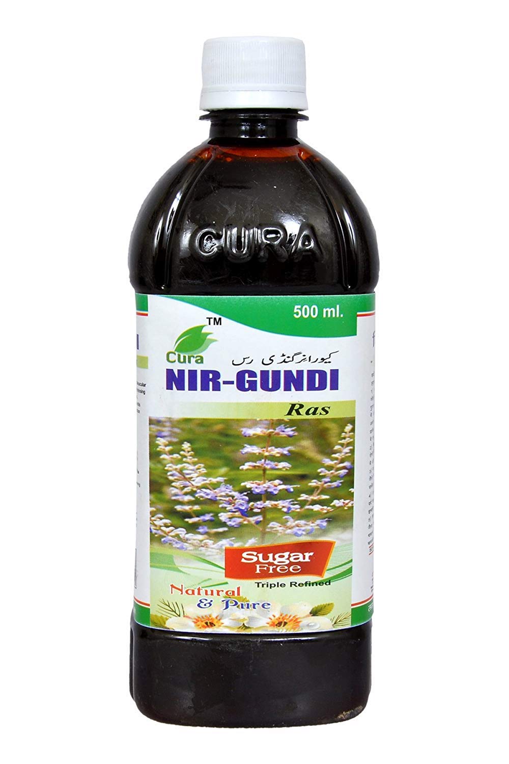 Cura Nir-Gundi Ras Sugar Free 500ml – Ayurvedic Pain & Inflammation Relief Tonic