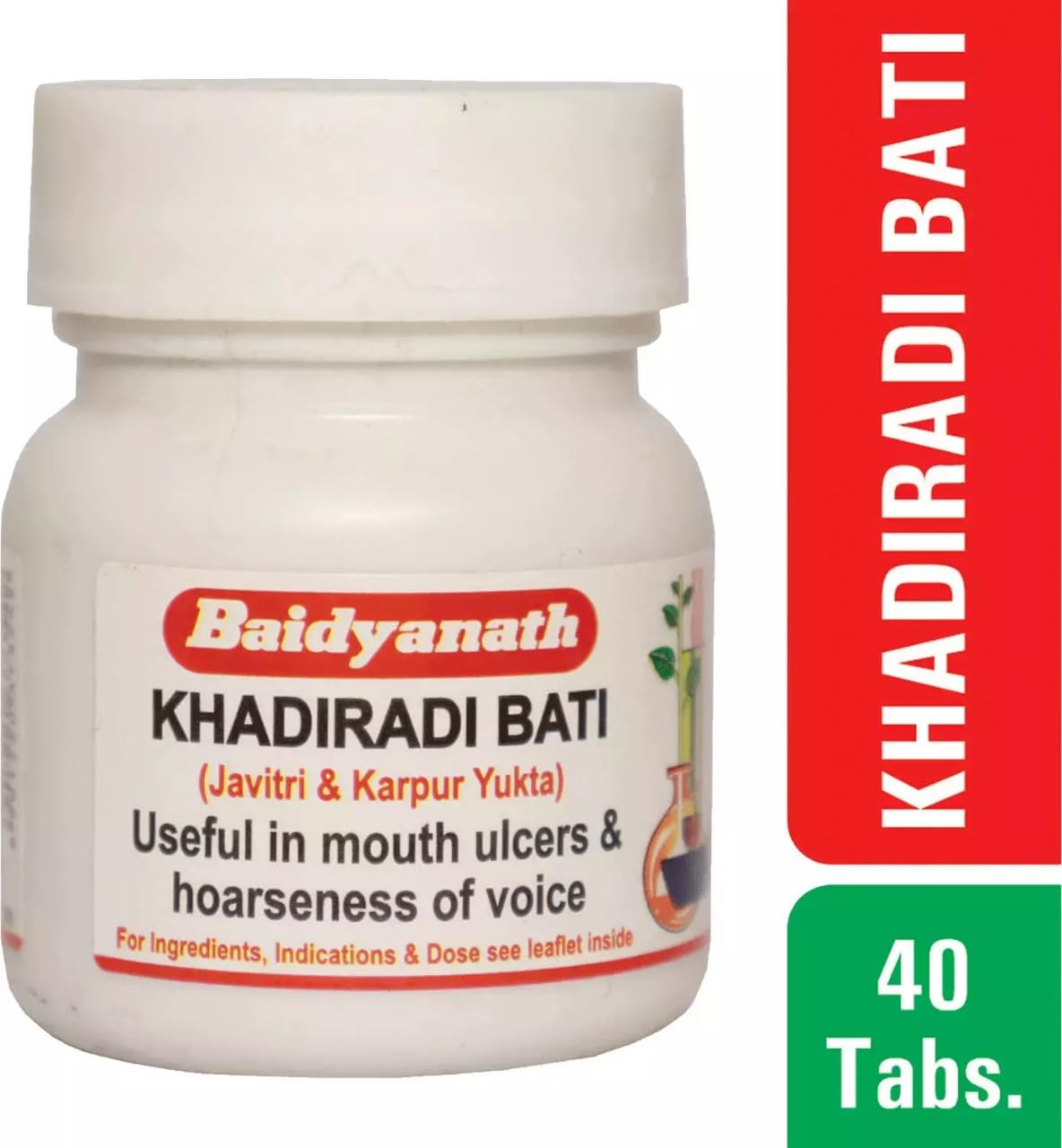 Baidyanath Khadiradi Bati – 40 Tablets × Pack of 3 | Ayurvedic Supplement for Oral & Throat Health
