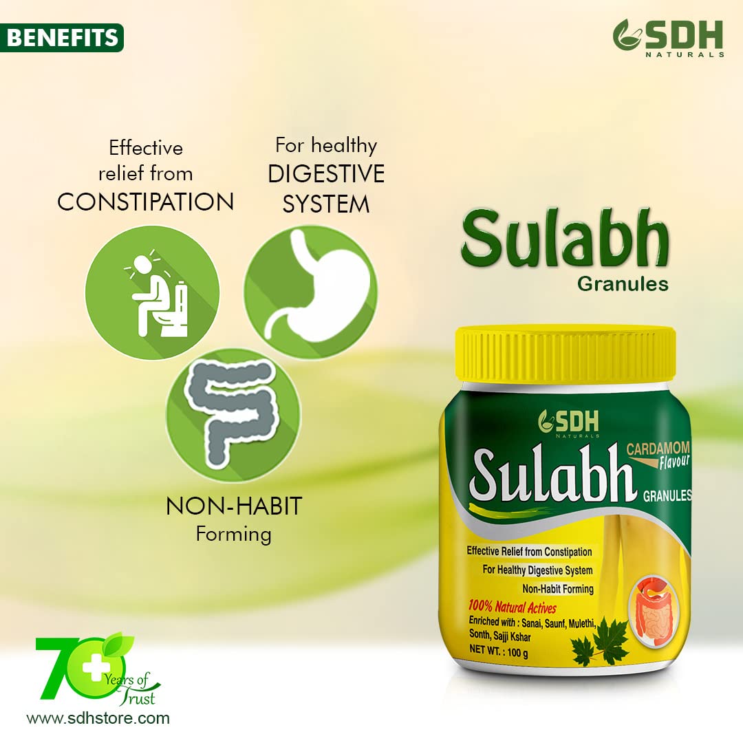 SDH Naturals Sulabh granules for Constipation, Acidity, Gas & Flatulence | Safe & Effective Ayurvedic Granules