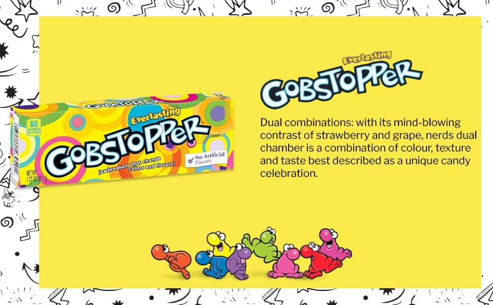 Wonka Everlasting Gobstopper Candy – Color & Flavour Changing Jawbreakers 50g (Imported)