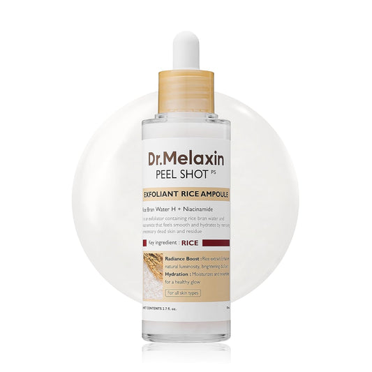 Peel Shot Glow White Rice Peeling Ampoule – Exfoliating & Brightening Serum for Face & Body with Niacinamide & Rice Extract (80ml)