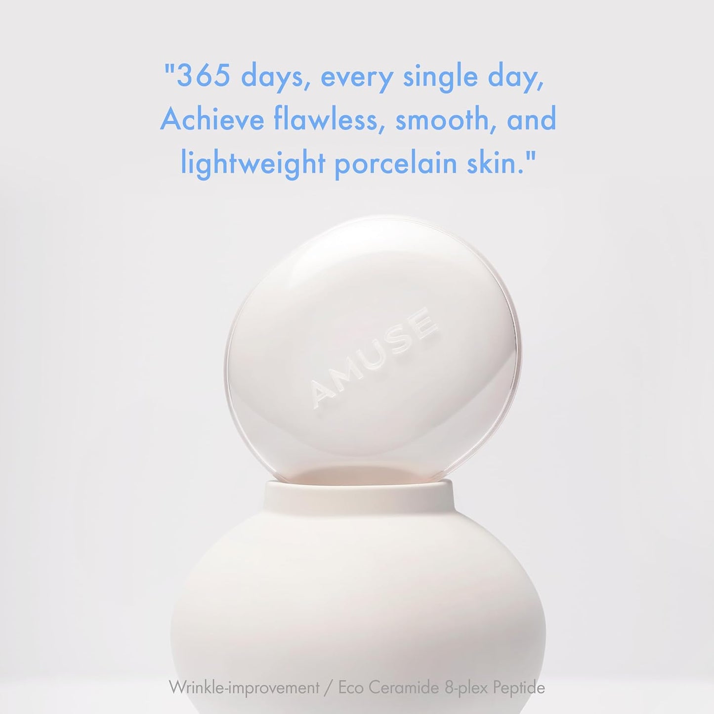 Amuse Seoul Ceramic Cushion Foundation – Semi-Matte, Long-Lasting, Lightweight, Flawless Vegan Korean Makeup (15g | 03 Honey)