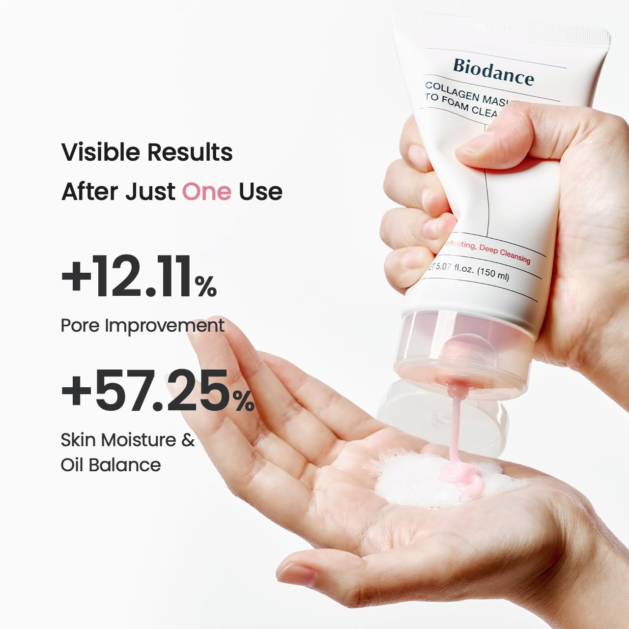 BIODANCE Collagen Mask to Foam Cleanser – 2-in-1 Pore Care & Hydrating Face Wash | Korean Skincare for Sensitive & Oily Skin, 5.07 fl. oz (150 ml)