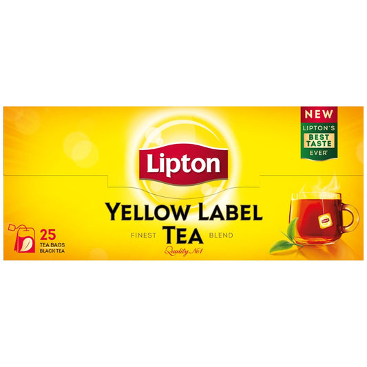 Lipton Yellow Label Black Tea – Rich Aroma & Classic Taste (50g Teabags, Vegetarian)