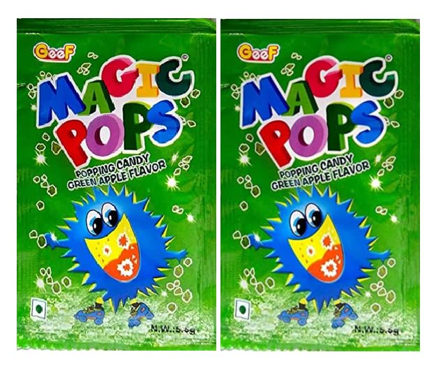 Magic Pops Assorted Popping Candy – 6 Fizzy Flavours | Fun Crackling Candy for Kids & Parties (Vegetarian)