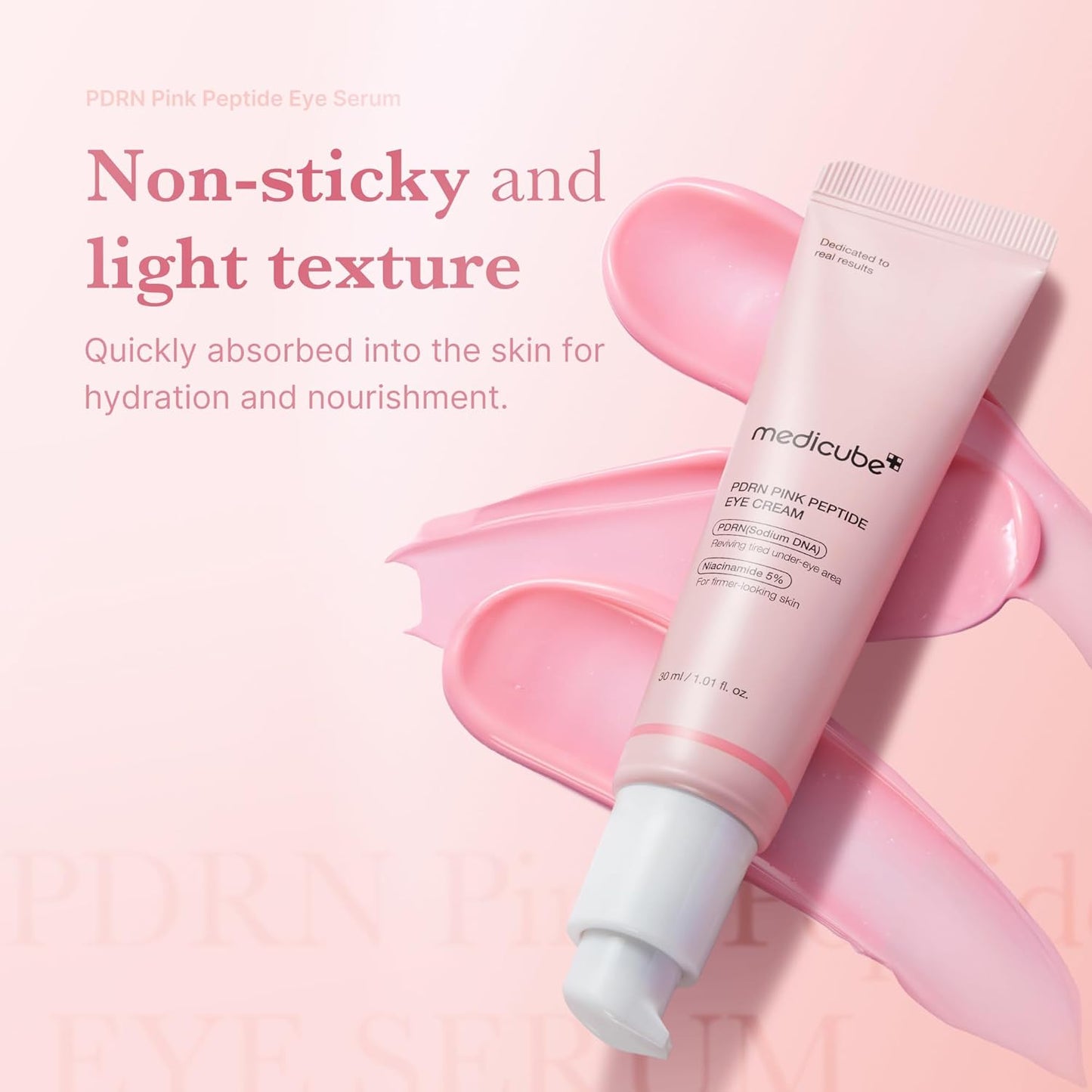 Medicube Salmon DNA PDRN Pink Peptide Eye Serum with Retinol & Niacinamide | Korean Eye Care for Fine Lines, Puffiness & Uneven Skin Tone (30ml / 1.01 fl oz)