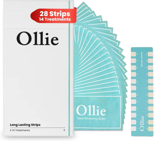 Ollie Teeth Whitening Strips – 28 PCs, 14 Treatments | Enamel-Safe, Non-Sensitive, Long-Lasting Results