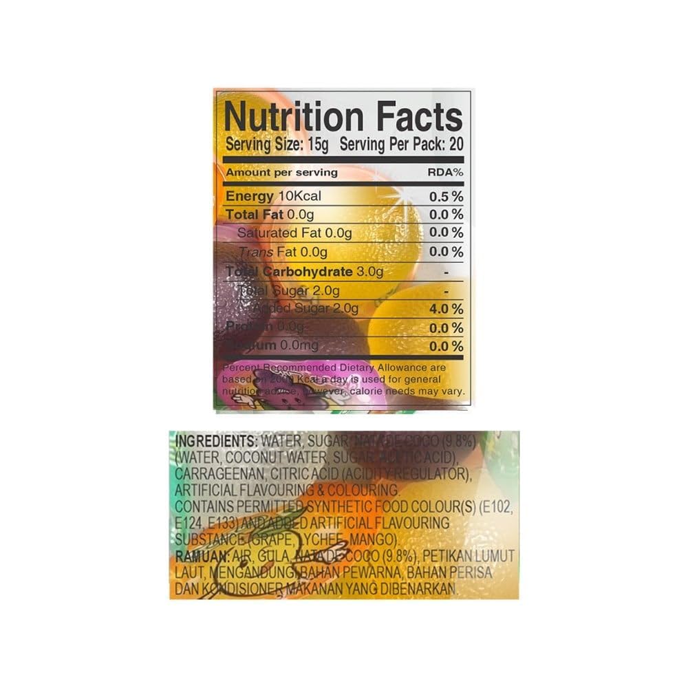 Cocon Jelly Mixed Fruit Flavour with Nata de Coco | Soft & Chewy Jelly Candy | 300g Pouch (Imported, Vegetarian)