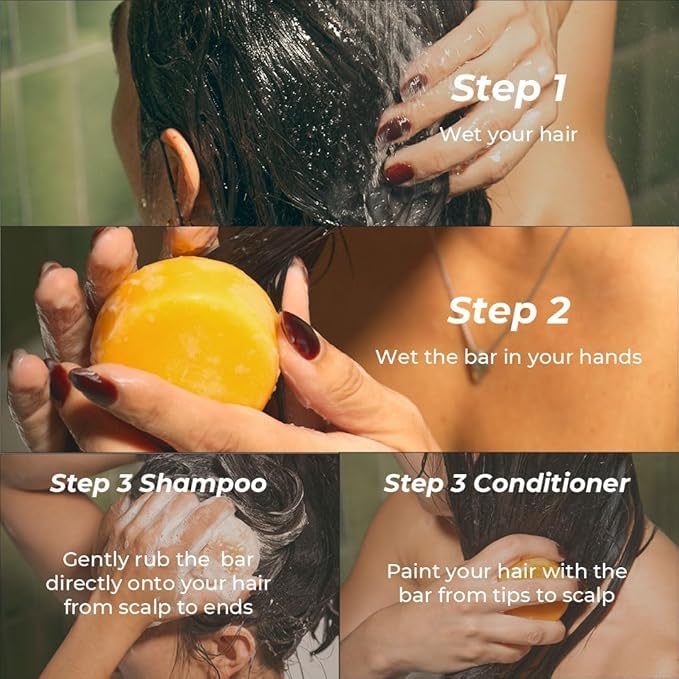 The Earthling Co. Shampoo & Conditioner Bar Set | Strengthen, Volumize & Nourish Hair with Natural Ingredients | Sulfate & Paraben-Free (Citrus Sun)