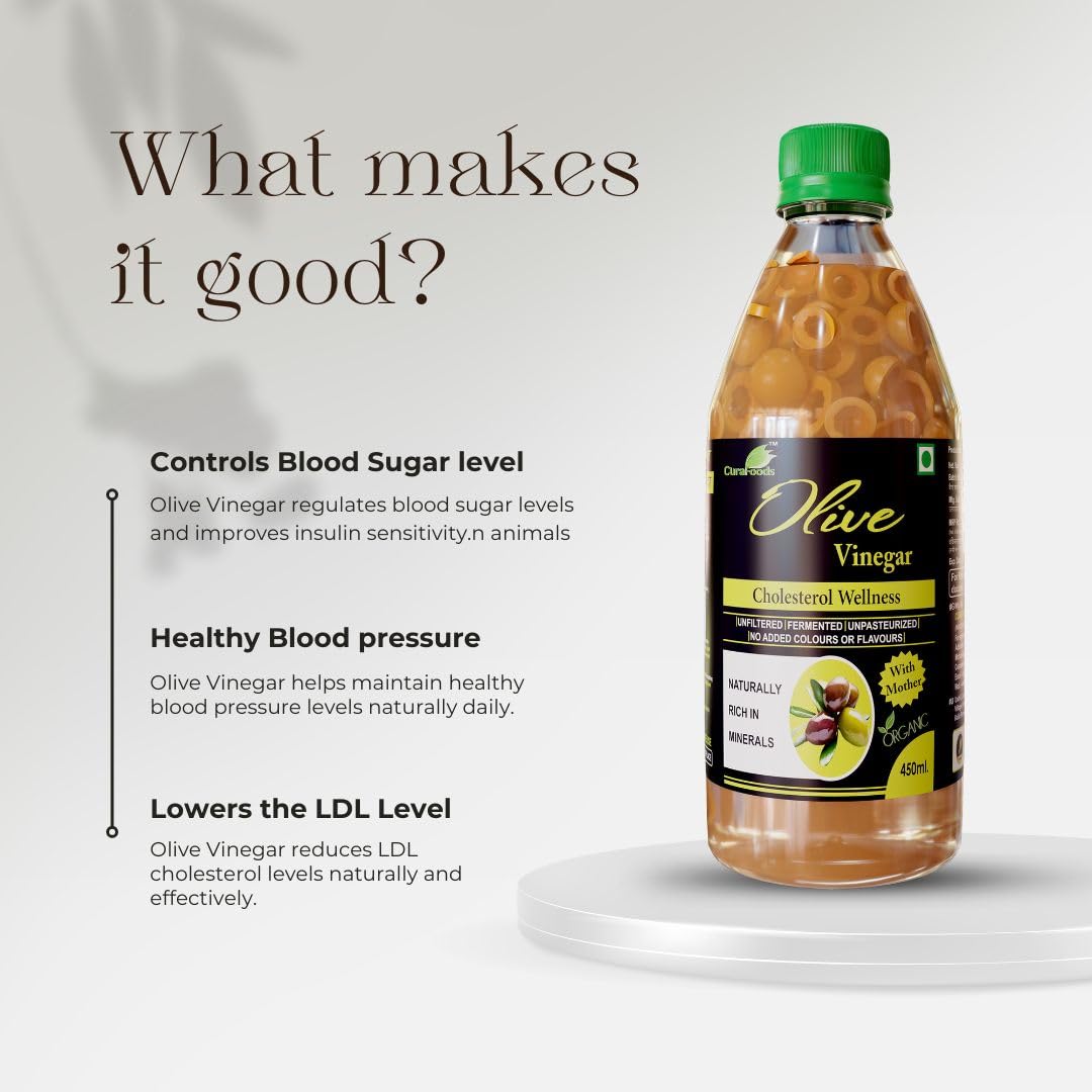 Cura Olive Vinegar (Zaitoon Sirka) – Natural Olive-Infused Vinegar for Health & Taste (450ml)