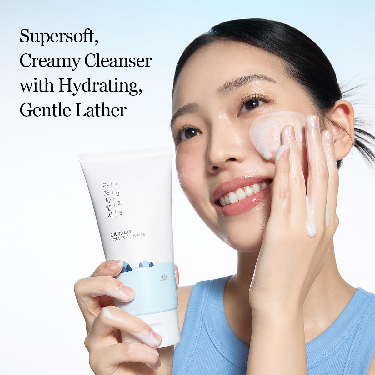 ROUND LAB 1025 Dokdo Cleanser – Low pH Hydrating Face Wash for Sensitive Skin, 5.07 Fl Oz
