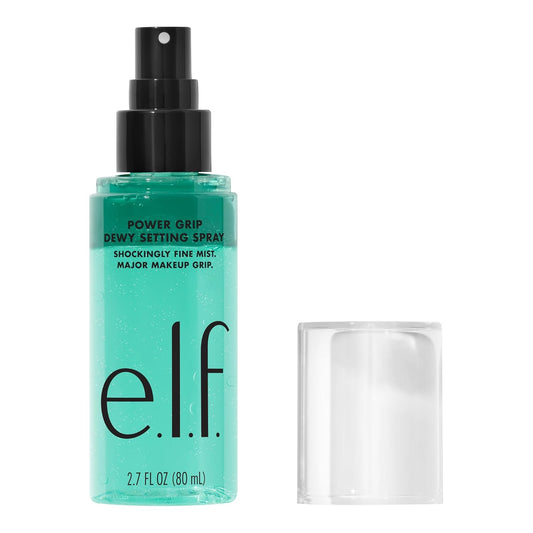 e.l.f. Power Grip Dewy Setting Spray – Hydrating Makeup Mist with Hyaluronic Acid & Aloe, Vegan & Cruelty-Free, 3.84oz