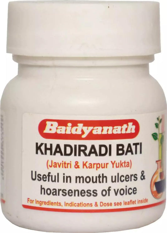 Baidyanath Khadiradi Bati – 40 Tablets × Pack of 3 | Ayurvedic Supplement for Oral & Throat Health