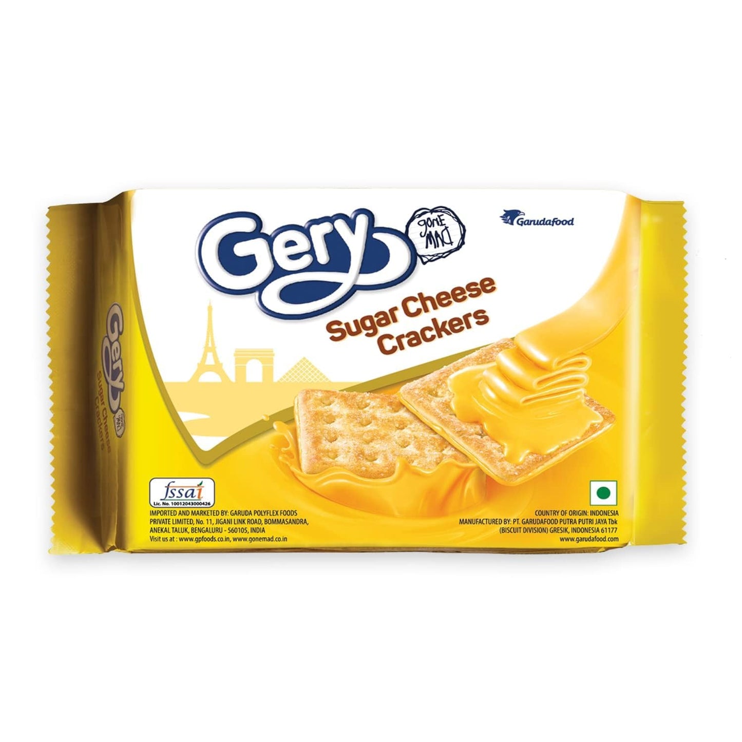 Gery Gone Mad Sugar Cheese Crackers – Sweet & Savory Creamy Cheese Biscuits 110g Each (Pack of 2)