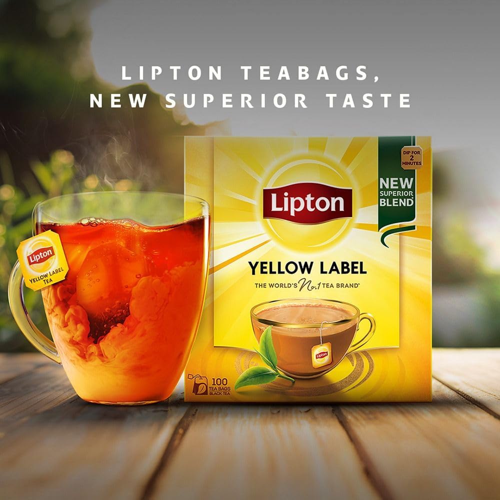 Lipton Yellow Label Black Tea Bags – 100 Tea Bags, 200g Value Pack
