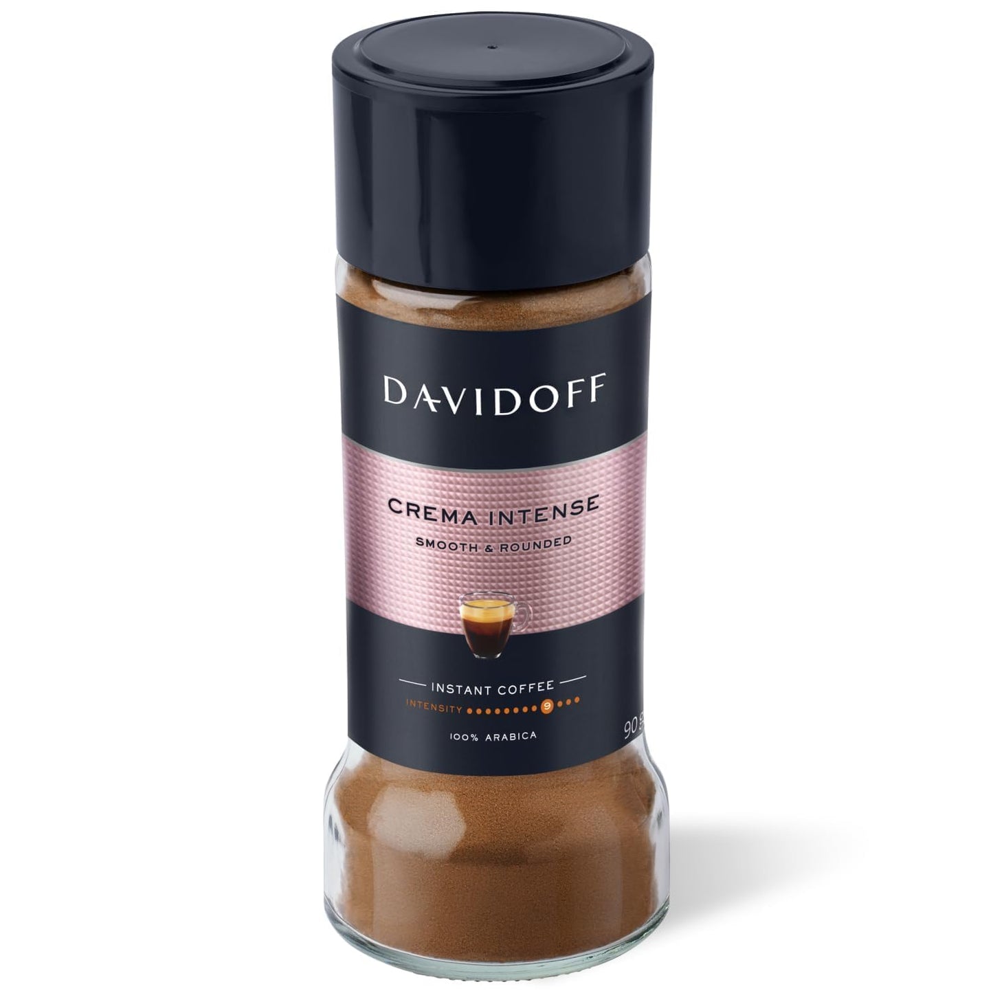 Davidoff Crema Intense Instant Coffee – 100% Arabica, Smooth & Rounded Flavor, Medium Dark Roast, 90g (Imported from Germany)