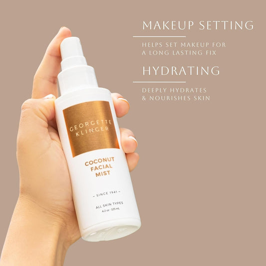 Georgette Klinger Coconut Facial Mist – Hydrating Makeup Setting Spray with Aloe & Antioxidants – Refreshing, Long-Lasting Dewy Matte Hydration – 4.2oz