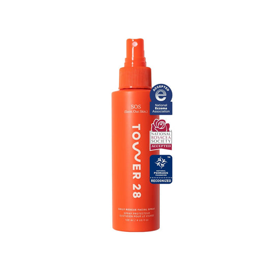Tower 28 SOS Daily Rescue Facial Spray – Hypochlorous Acid Toner for Redness & Breakouts, 4 fl oz