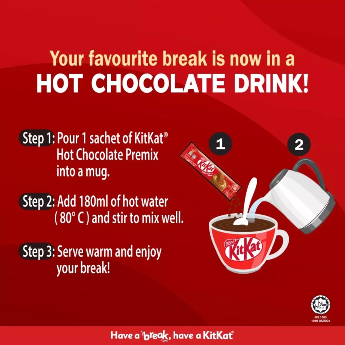 Nestlé KitKat Hot Chocolate Drink – Creamy Beverage with Signature KitKat Taste | 10 Sticks x 33g (Imported)