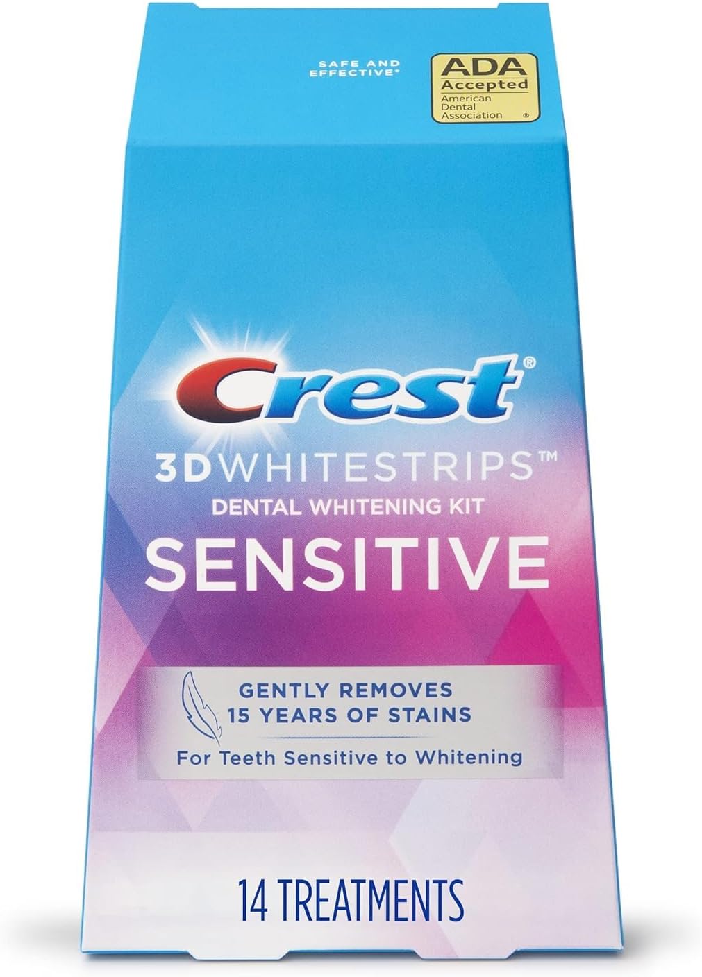 Crest 3D Whitestrips for Sensitive Teeth – Professional Teeth Whitening Kit, 28 Strips (14-Day Treatment)