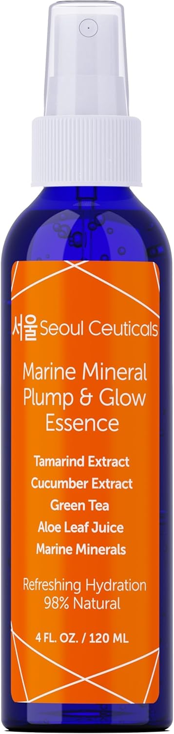 SeoulCeuticals Korean Skin Care Essence Toner – Hydrating K-Beauty Mist with Cucumber, Marine Minerals & Organic Aloe for Youthful, Glowing Skin (4.66 oz)