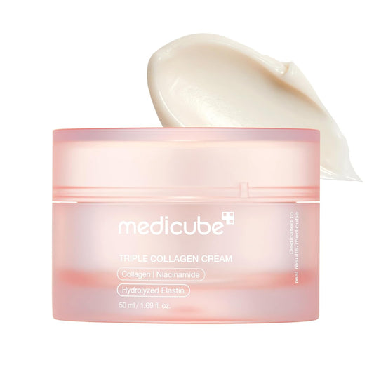 Medicube Triple Collagen Cream | Hydrating & Firming Anti-Aging Moisturizer with Hyaluronic Acid, Elastin & Shea Butter (50ml / 1.69 fl oz)