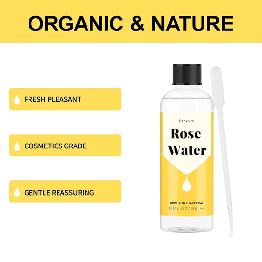 Hznxolrc 100% Pure Rose Hydrosol Mist – Hydrating Face & Body Spray, Natural Toner & Makeup Setting Spray for All Skin Types – Calming, Cleansing & Soothing – 5.1 fl oz