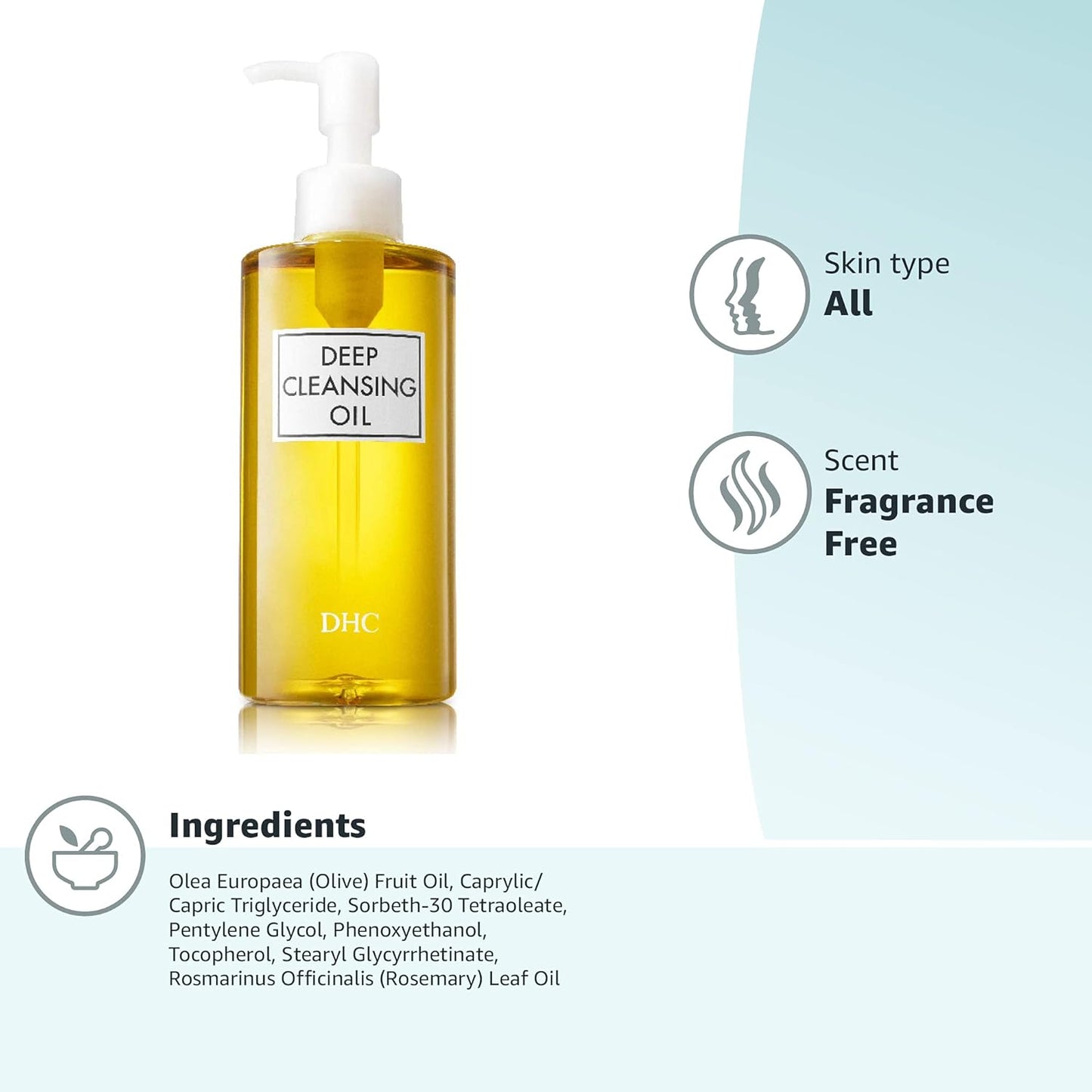 DHC Deep Cleansing Oil – Facial Cleansing Oil & Makeup Remover with Antioxidant Olive Oil, Residue-Free, Hydrating, Fragrance-Free, Suitable for All Skin Types
