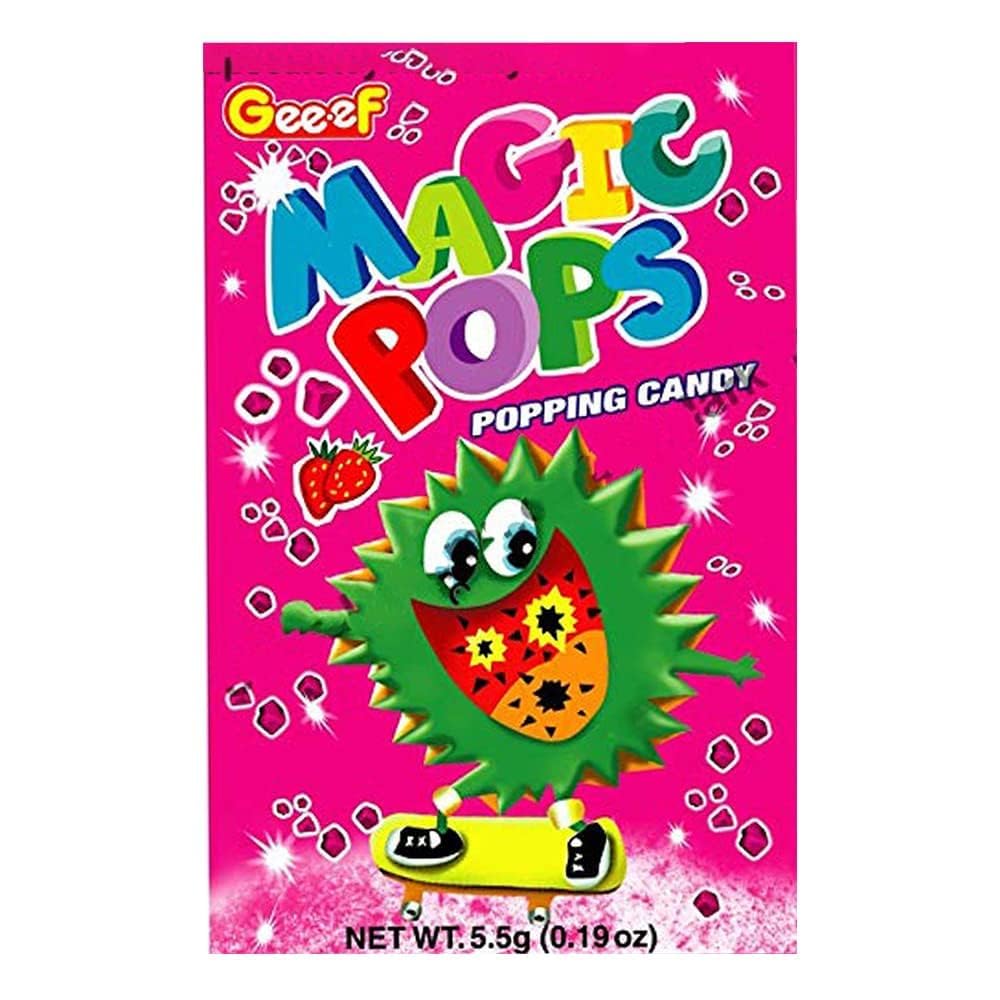 Magic Pops Assorted Popping Candy 100g | Pack of 9 Sachets | Cola, Strawberry & Orange Flavours | Fun Crackling Candy for Parties