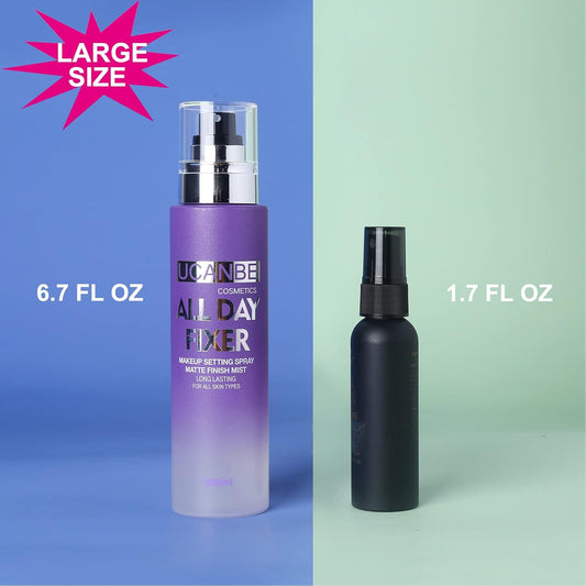 UCANBE Makeup Setting Spray – Long Lasting Matte Face Mist, Oil Control & Hydrating Finishing Spray with Aloe, 6.7 fl oz