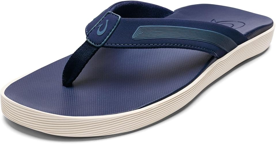 OLUKAI Leeward Men's Beach Sandals – Quick-Dry, Water-Friendly Flip Flops with Arch Support & All-Day Comfort