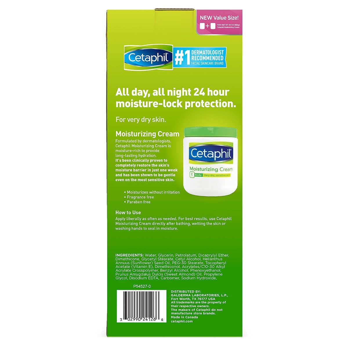 Cetaphil Moisturizing Cream – Fragrance-Free, 8.8 oz, Intense Hydration for Dry & Sensitive Skin