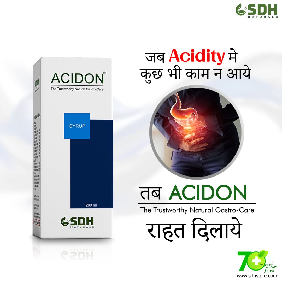SDH Naturals ACIDON Syrup (Pack of 2) – Ayurvedic Relief for Acidity, Gas & Ulcer Protection – 200 ml Each