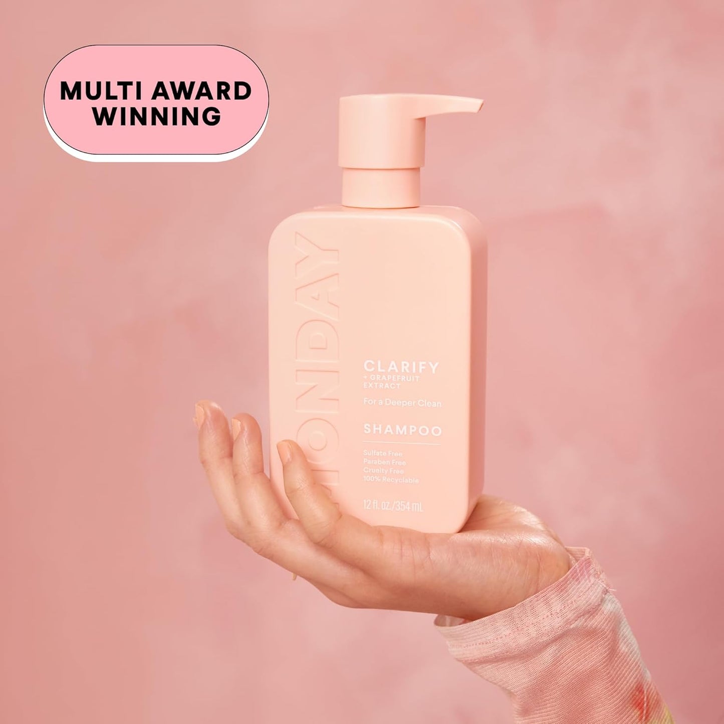 MONDAY HAIRCARE Clarify Shampoo & Conditioner Set – Grapefruit Extract & Ceramides for Oily Hair, Paraben-Free & Cruelty-Free, 12 fl oz x 2