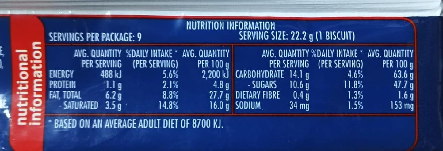 Arnotts TimTam Double Coat Chocolate Biscuits – Imported Australian Snack 200g (9 Pieces)