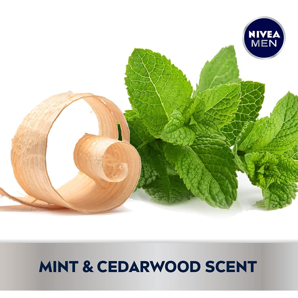 NIVEA Men Energy Body Wash with Mint & Cedarwood – 3-in-1 Face, Hair & Body Cleanser, Long-Lasting Freshness, Pack of 3 (16.9 fl oz Each)