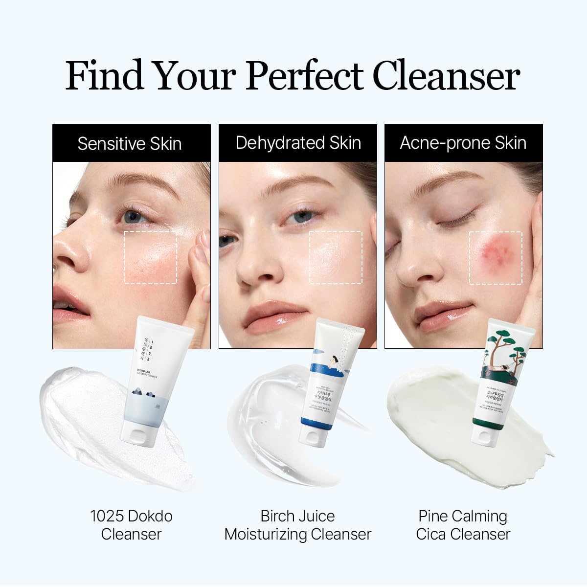 ROUND LAB 1025 Dokdo Cleanser – Low pH Hydrating Face Wash for Sensitive Skin, 5.07 Fl Oz