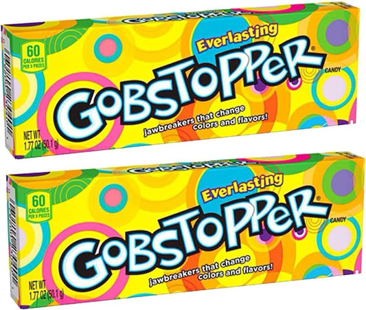 Wonka Everlasting Gobstopper Candy – Colour & Flavour Changing Jawbreakers, Pack of 2 (50g Each, Imported)