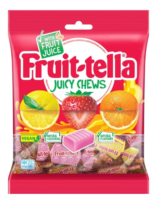 Fruittella Juicy Chews Candy 135g – Assorted Fruit Chewy Sweets with Real Juice (Imported, UK)