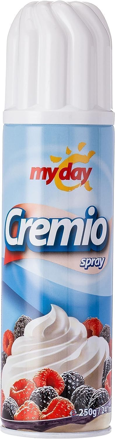 My Day Cremio Whipping Cream Spray – Ready-to-Use Dessert Topping | Light & Fluffy Vanilla Cream 250g (Imported from Germany)