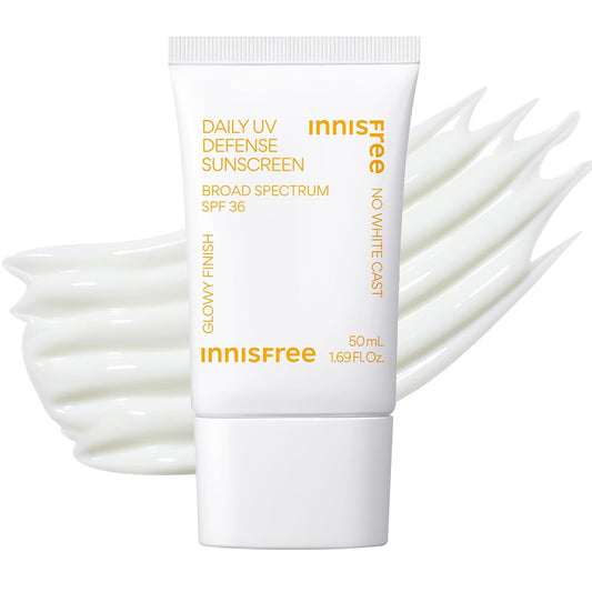 Innisfree Daily UV Defense Sunscreen SPF 36 – Lightweight Korean Face Sunscreen with Green Tea & Cica | Broad Spectrum, No White Cast, Hydrating (1.69 fl oz)