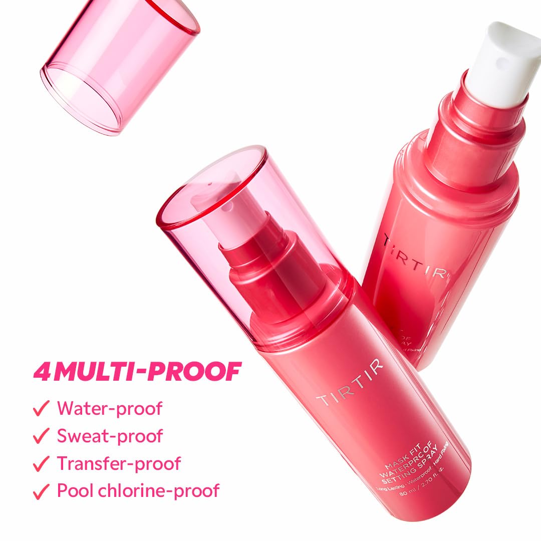 TIRTIR Waterproof Setting Spray – 24H Sweatproof, Long-Lasting Makeup Fixer with Semi-Matte Finish – Ethanol-Free Korean Makeup Mist