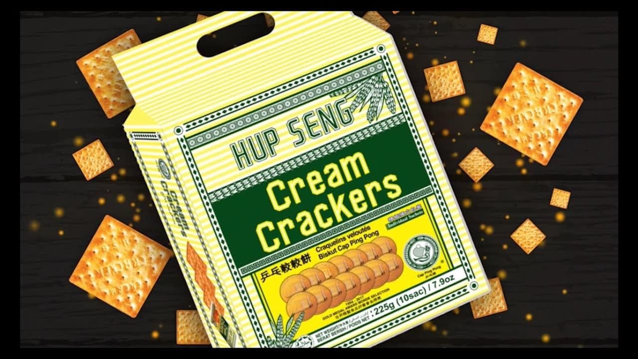 Hup Seng Original Cream Crackers 400g × 2 Pack – Classic Baked Biscuits (Imported)