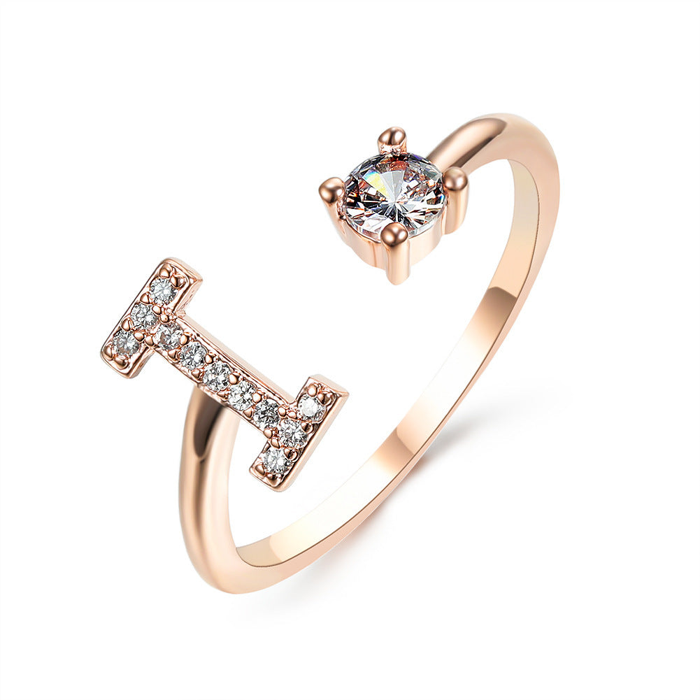 New Design Adjustable 26 Initial Letter Ring Fashion Jewelry For Women Simple Elegant Jewelry - LUXURY GLOW