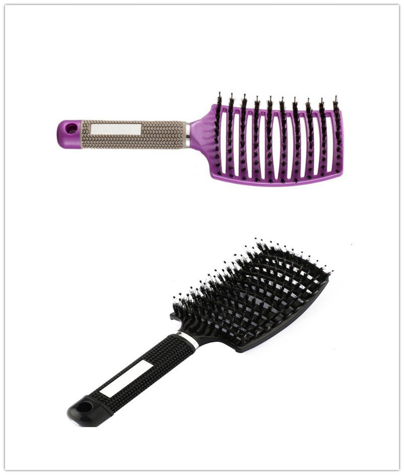 Cepillo desenredante antienredos LuxuryGlow: masajeador del cuero cabelludo y peine de cerdas para mujeres