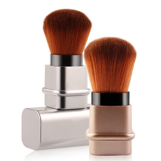 Brocha de maquillaje individual portátil LuxuryGlow: diseño compacto para retoques en cualquier lugar