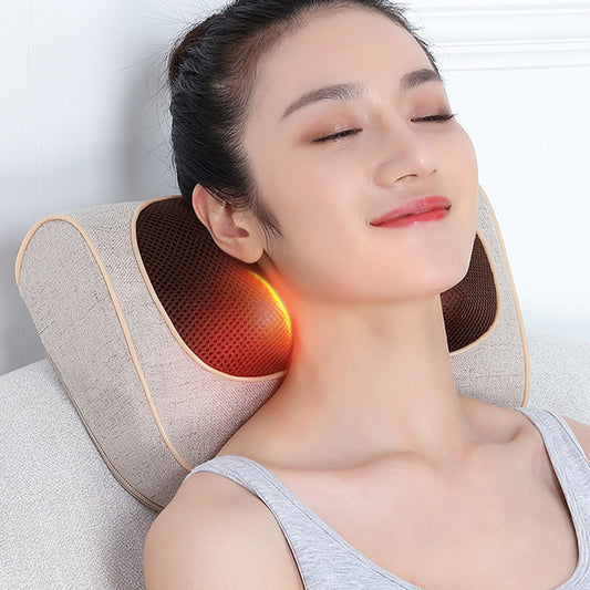 وسادة تدليك العمود الفقري العنقي LuxuryGlow - تدليك بالأشعة تحت الحمراء وعلاج حراري