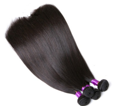 Extensiones de cabello humano liso brasileño LuxuryGlow: color natural, suave y sin enredos (8”–30”)