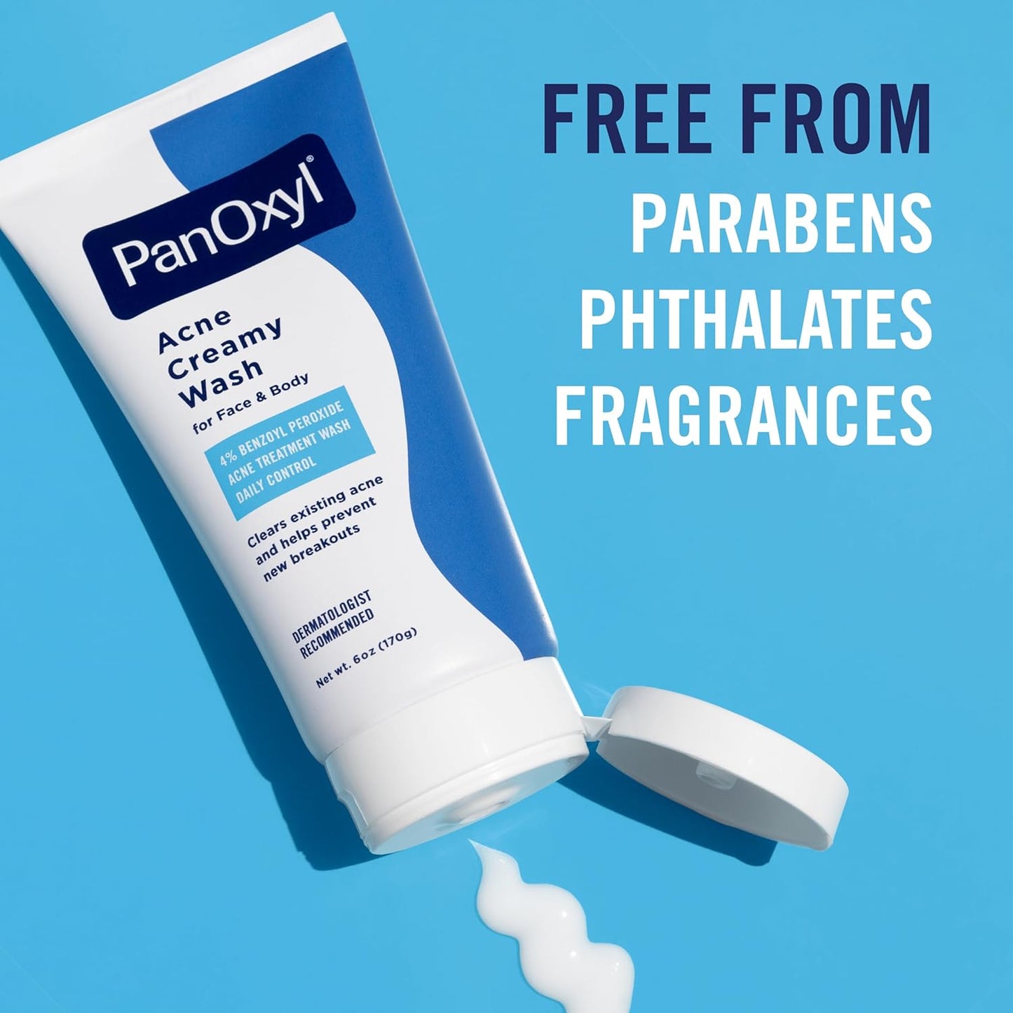 PanOxyl Antimicrobial Hydrating Acne Creamy Wash – 4% Benzoyl Peroxide, 6 oz