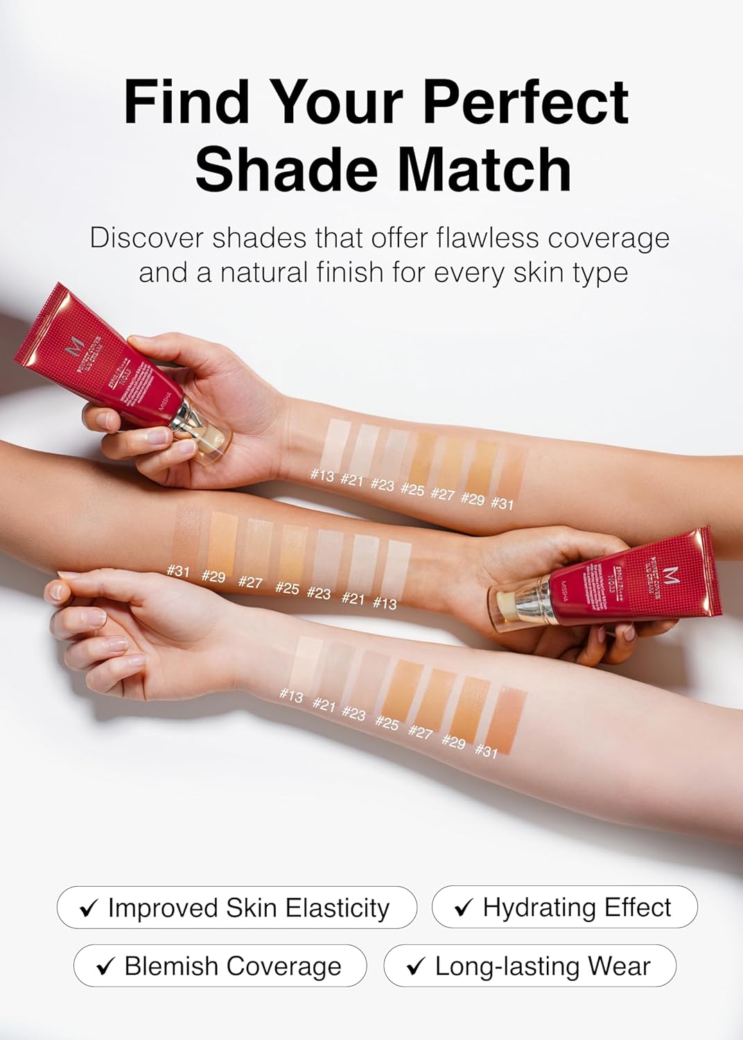 MISSHA M Perfect Cover BB Cream No.21 Light Beige – SPF 42 PA+++ Tinted Moisturizer & Sunscreen – Lightweight Foundation & Concealer – 1.69 Fl Oz